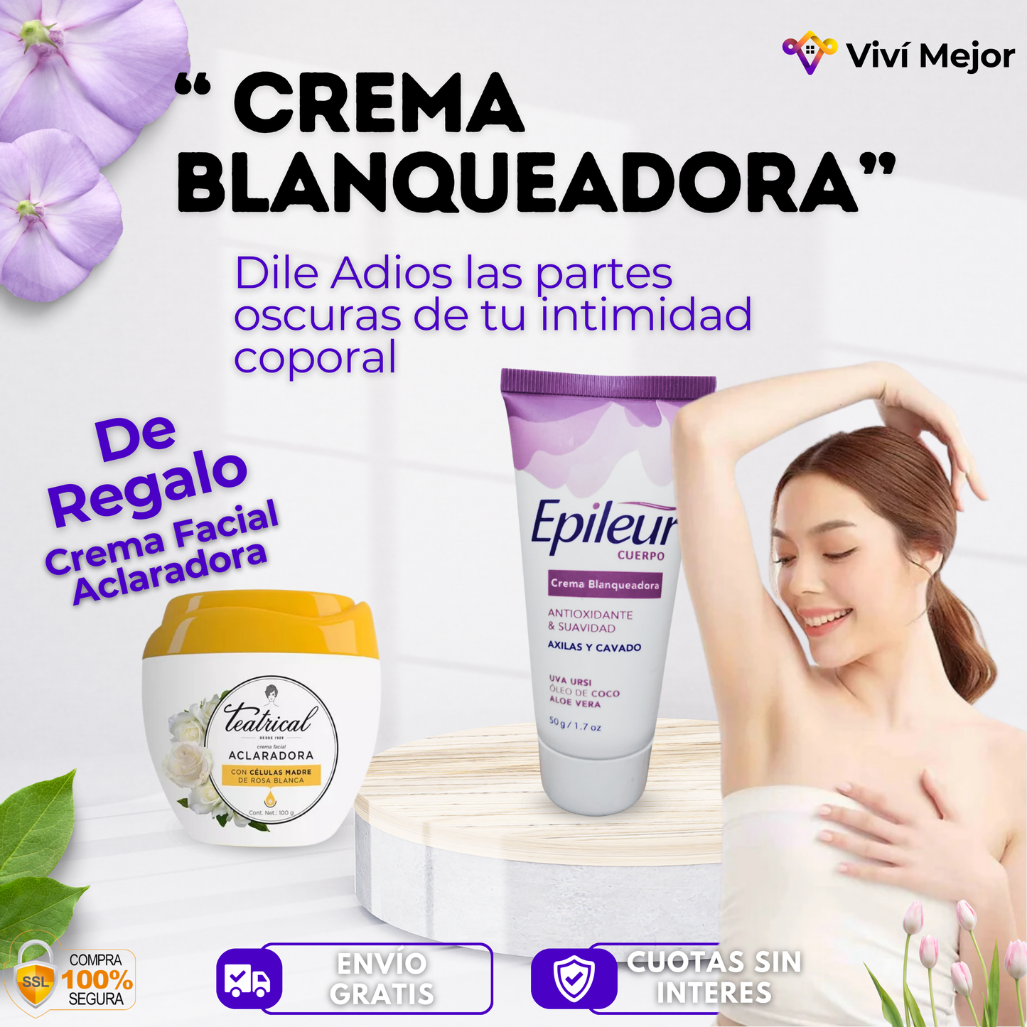 Crema blanqueadora Aprovecha + Crema Facial de Regalo!