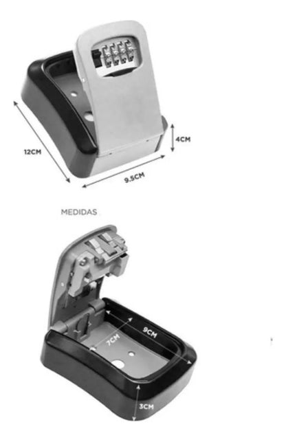 Mini Caja Fuerte Para Llaves y Más ! Exterior Interior